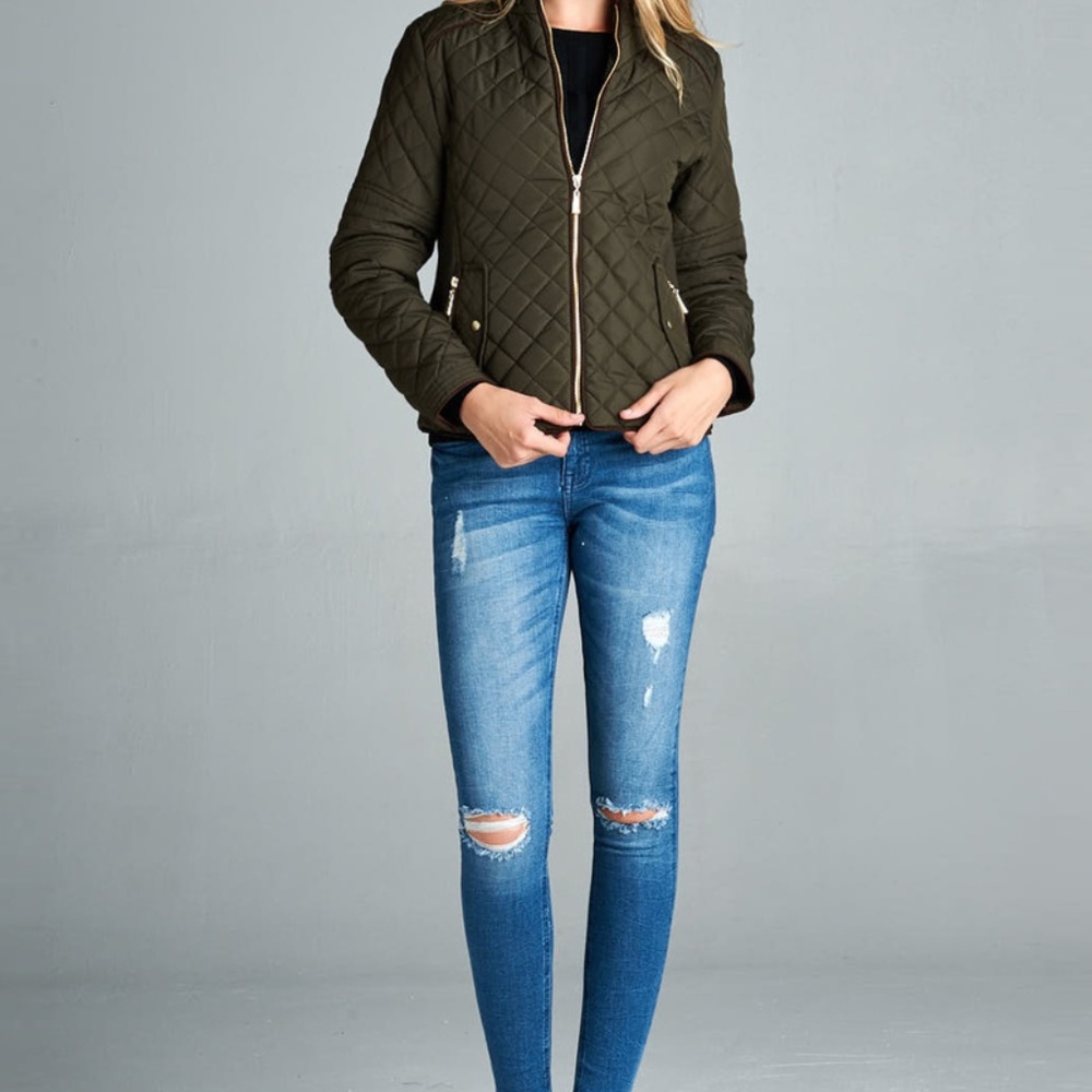 Bomber jacket Olive green and gold
